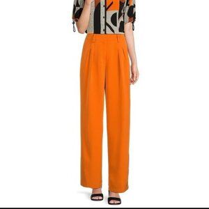 Karl Lagerfeld Paris Womens Orange Pleated Wide Leg Trousers Size 6 EUC 8783
